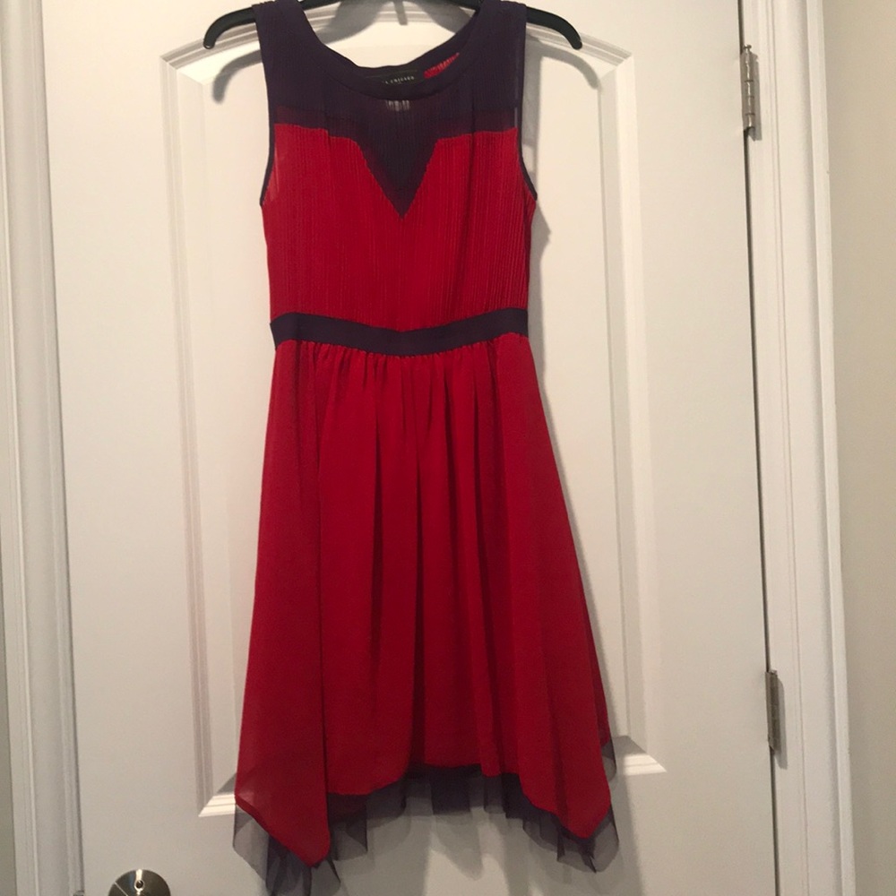 Red and Purple Foley dress